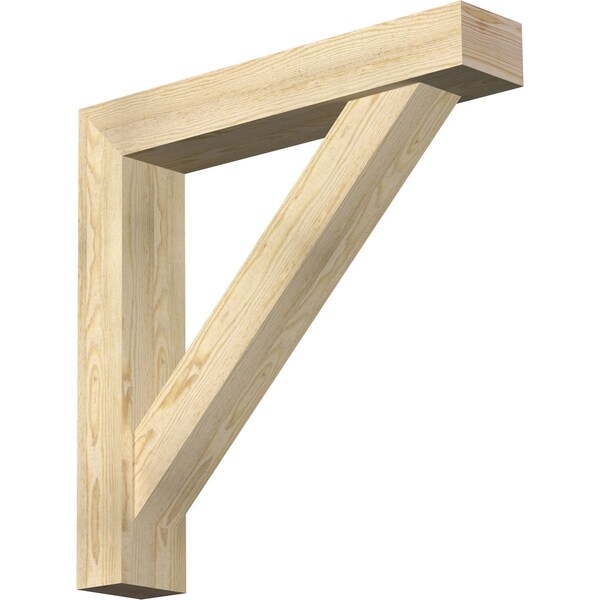 Ekena Millwork Traditional Block Rough Sawn Bracket w/ Offset Brace, Douglas Fir, 6"W x 32"D x 32"H BKT0604X32X32TRA05RDF - main